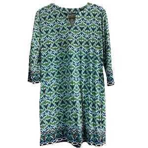 Coolibar Oceanside Tunic Dress S UPF 50+ Blue Green Paisley Sun Protective